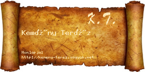 Kemény Teréz névjegykártya